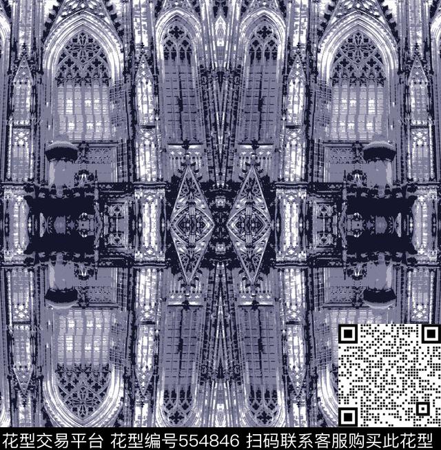 抽象男装图案教堂建筑纹理男装衬衫图案传统印花华亿平台下载（图片编号: 554846） - 瓦栏（Walan）