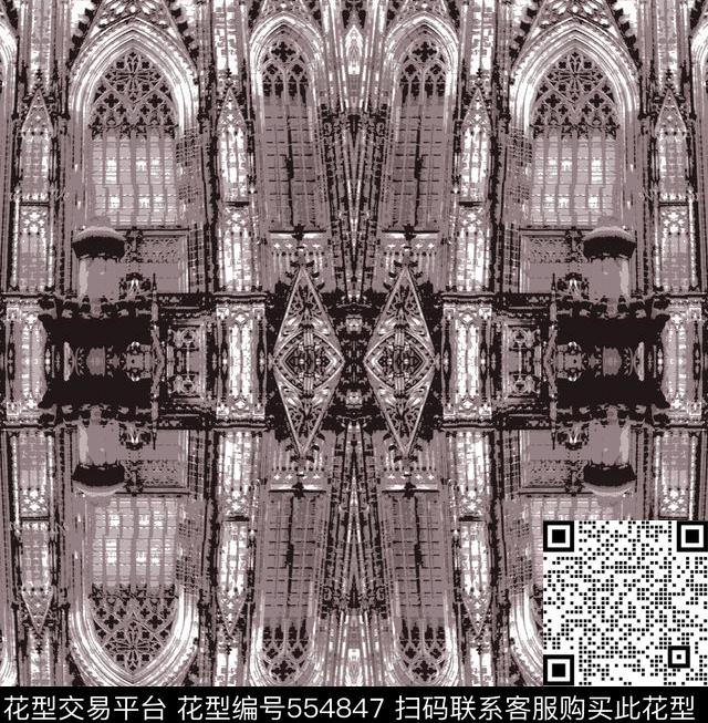 抽象男装图案教堂建筑纹理男装衬衫图案传统印花华亿平台下载（图片编号: 554847） - 瓦栏（Walan）