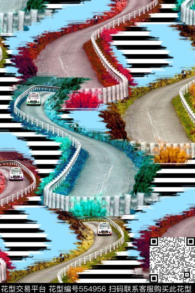 赛车跑道斑马线数码印花华亿平台下载（图片编号: 554956） - 瓦栏（Walan）