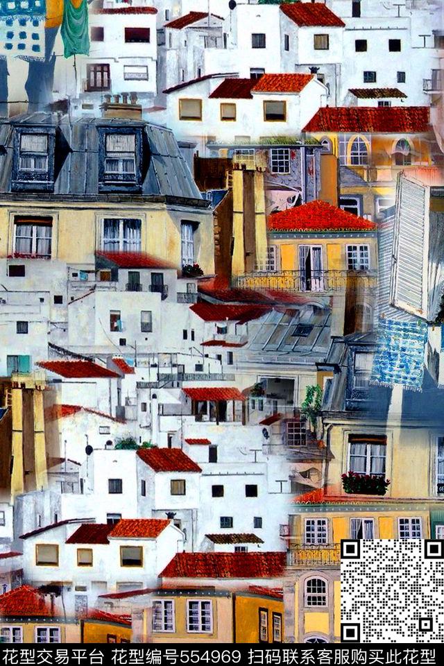 建筑风景城市数码印花华亿平台下载（图片编号: 554969） - 瓦栏（Walan）