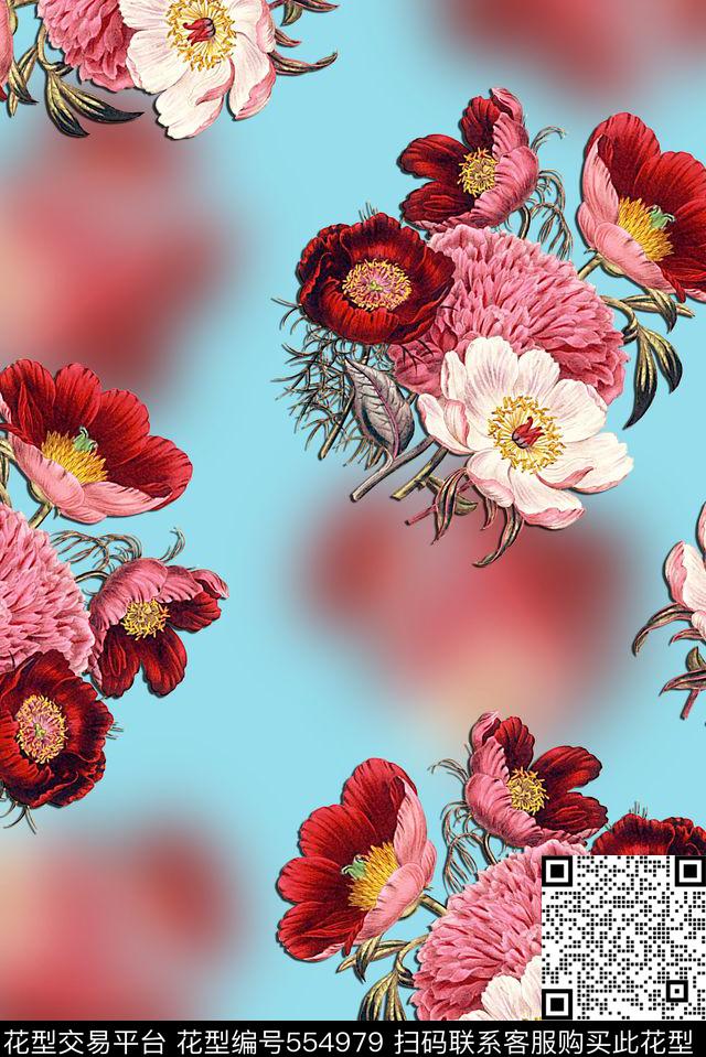 流行时尚复古时尚大牌欧美风格数码印花华亿平台下载（图片编号: 554979） - 瓦栏（Walan）