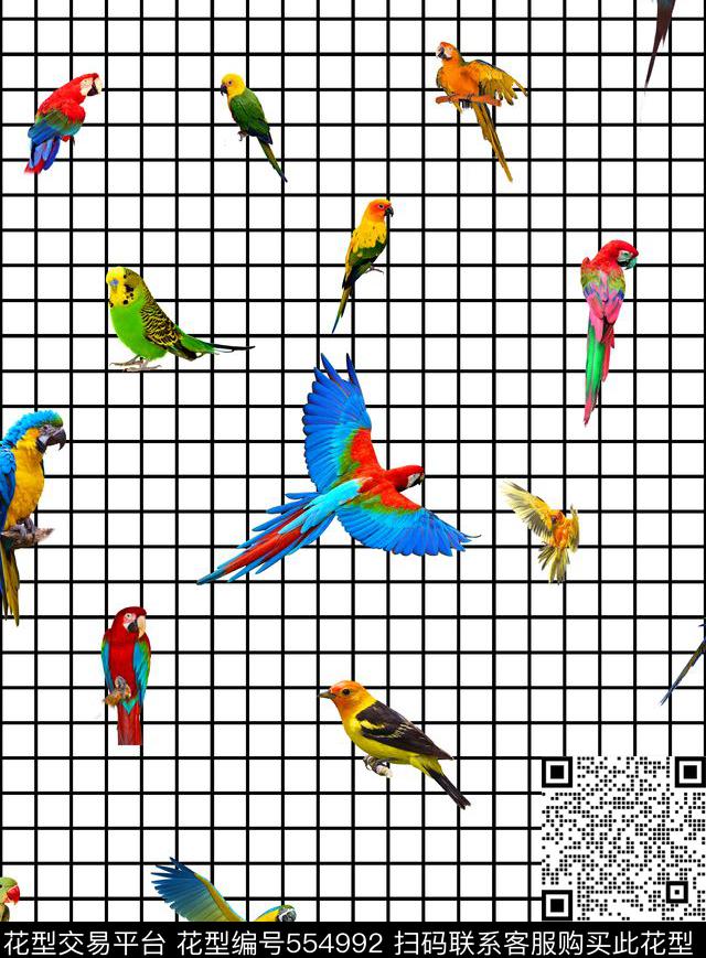 时尚动物格子数码印花华亿平台下载（图片编号: 554992） - 瓦栏（Walan）