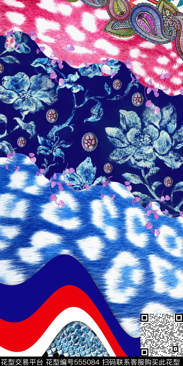 创意时尚斜纹数码印花华亿平台下载（图片编号: 555084） - 瓦栏（Walan）