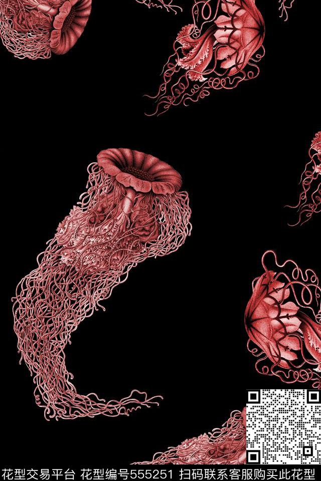 男装女装布艺海洋生物数码印花华亿平台下载（图片编号: 555251） - 瓦栏（Walan）