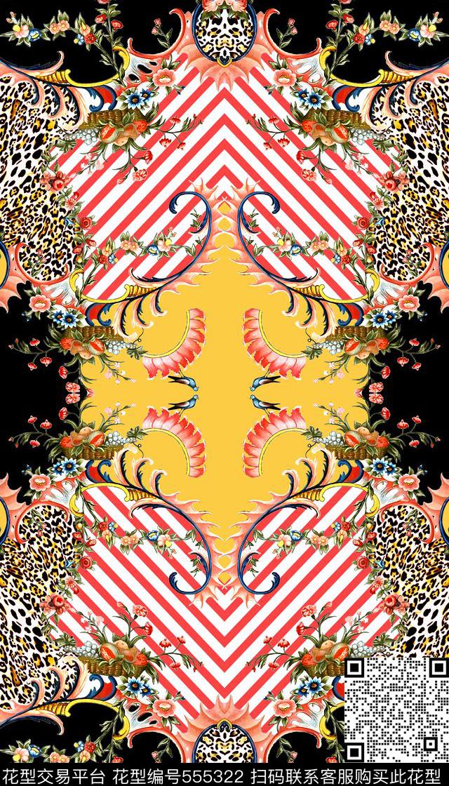 时尚豹纹定位数码印花华亿平台下载（图片编号: 555322） - 瓦栏（Walan）