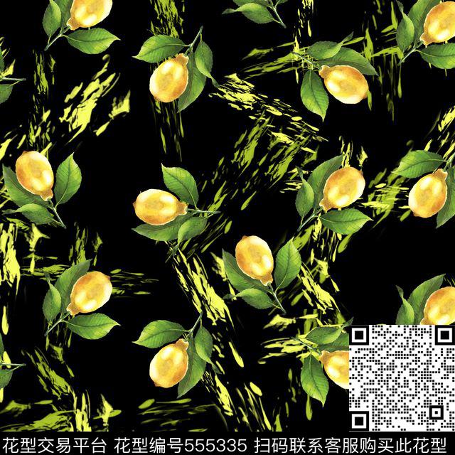 女装热带华亿平台水彩柠檬数码印花华亿平台下载（图片编号: 555335） - 瓦栏（Walan）