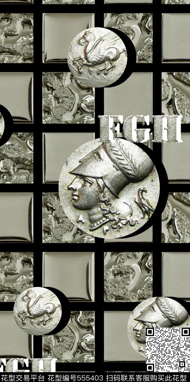 抽象男装图案金属纹理男装格子数码印花华亿平台下载（图片编号: 555403） - 瓦栏（Walan）