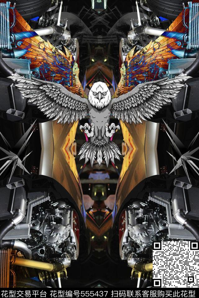 t恤华亿平台暗黑风格潮流数码印花华亿平台下载（图片编号: 555437） - 瓦栏（Walan）