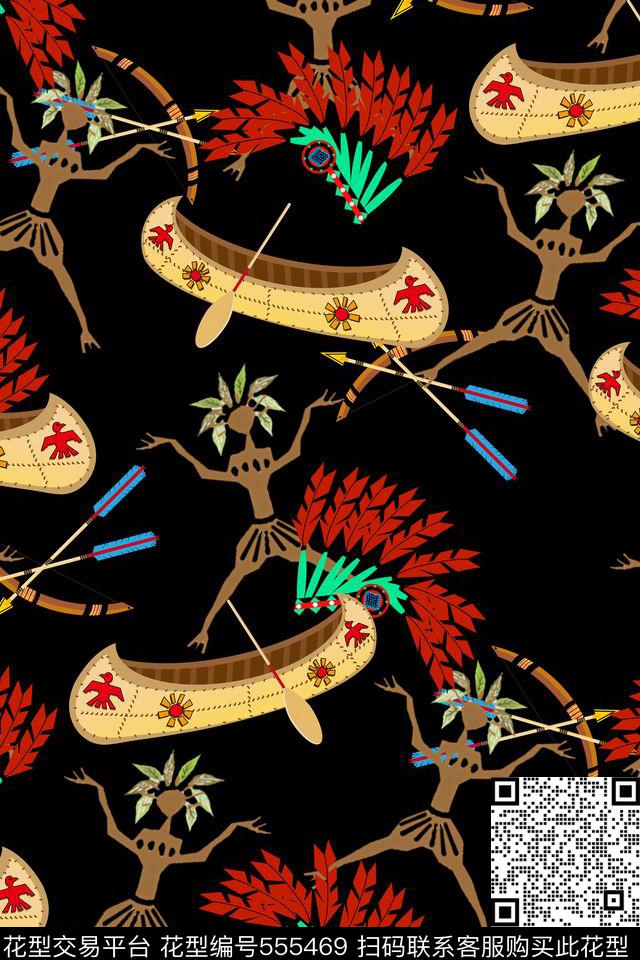 纯色底民族风图腾传统印花华亿平台下载（图片编号: 555469） - 瓦栏（Walan）