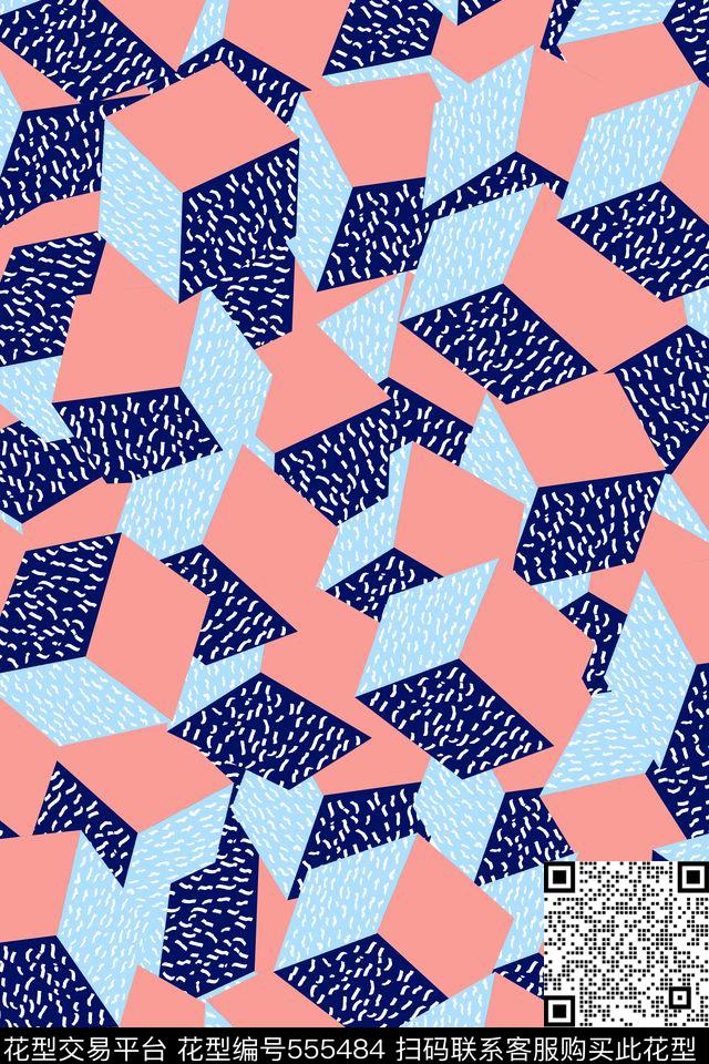 线条几何点传统印花华亿平台下载（图片编号: 555484） - 瓦栏（Walan）