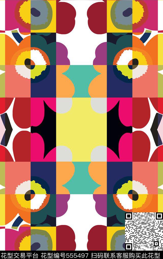 田园风可爱花卉传统印花华亿平台下载（图片编号: 555497） - 瓦栏（Walan）