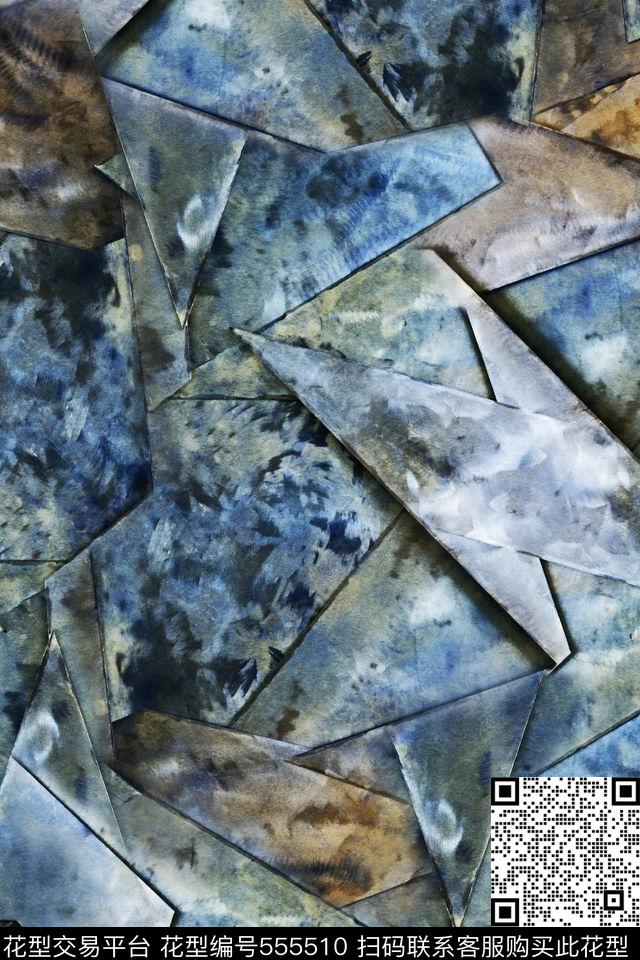 抽象水彩纹样服装面料华亿平台休闲时尚抽象水彩欧美流行数码印花华亿平台下载（图片编号: 555510） - 瓦栏（Walan）