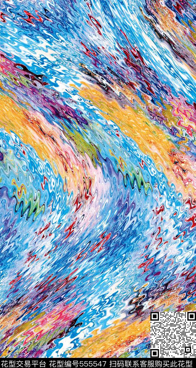 抽象抽象波纹泳装数码印花华亿平台下载（图片编号: 555547） - 瓦栏（Walan）