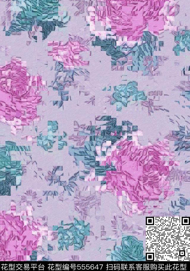 花卉服装围巾数码印花华亿平台下载（图片编号: 555647） - 瓦栏（Walan）