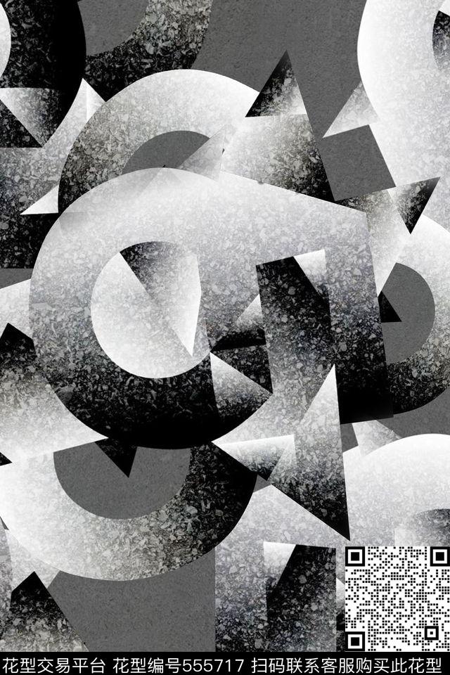 机理几何时尚流行数码印花华亿平台下载（图片编号: 555717） - 瓦栏（Walan）