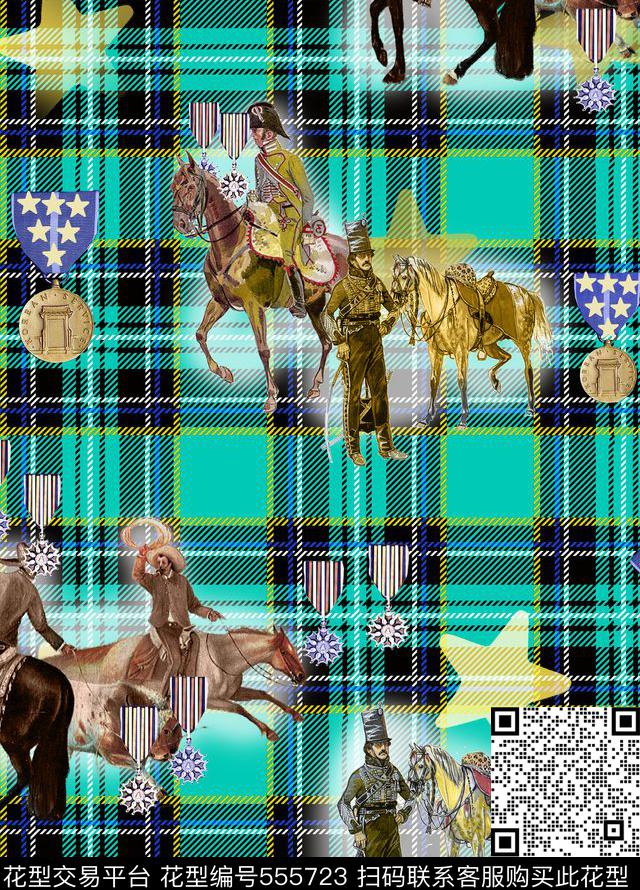 时尚巴宝莉格子数码印花华亿平台下载（图片编号: 555723） - 瓦栏（Walan）