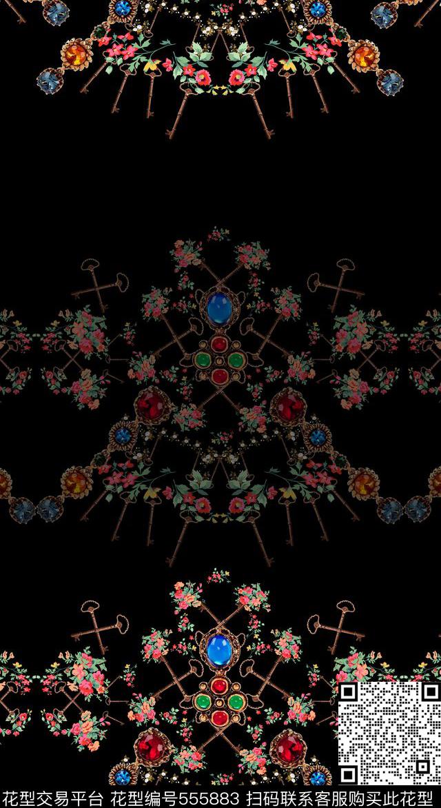 时尚定位钥匙数码印花华亿平台下载（图片编号: 555883） - 瓦栏（Walan）