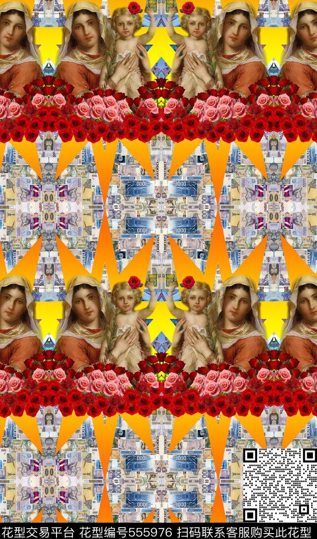 潮流创意复古数码印花华亿平台下载（图片编号: 555976） - 瓦栏（Walan）