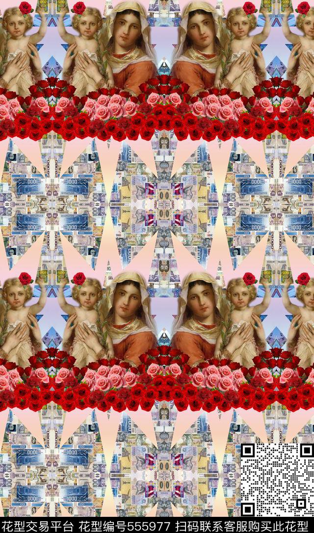 潮流创意复古数码印花华亿平台下载（图片编号: 555977） - 瓦栏（Walan）