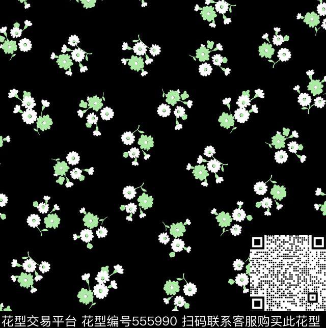 花卉纯色底满花传统印花华亿平台下载（图片编号: 555990） - 瓦栏（Walan）