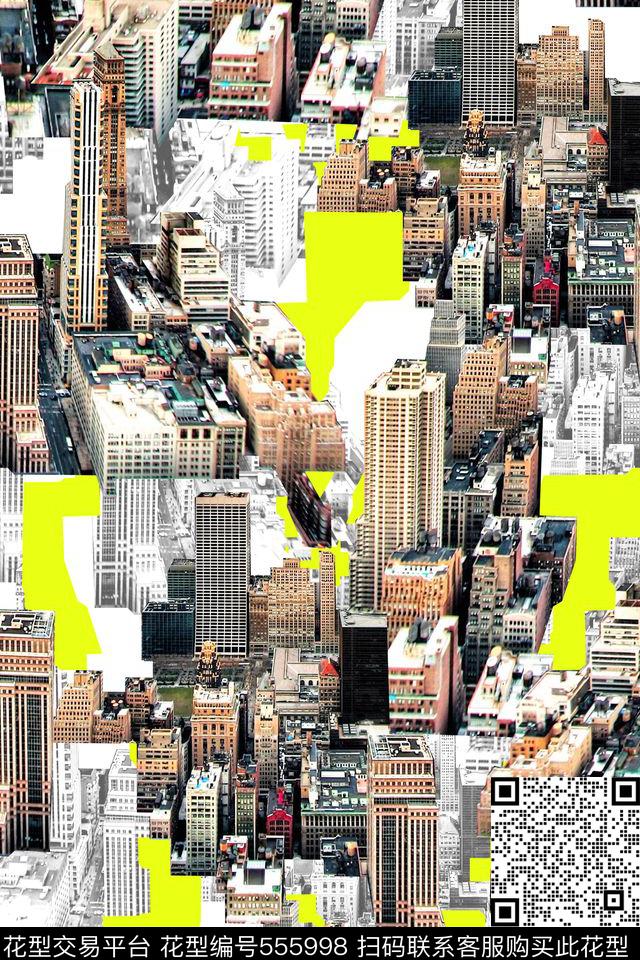 风景城市色彩数码印花华亿平台下载（图片编号: 555998） - 瓦栏（Walan）