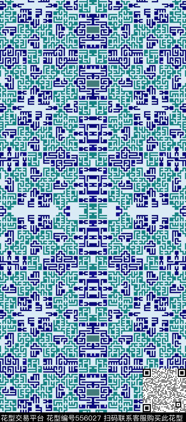 民族风抽象花纹传统印花华亿平台下载（图片编号: 556027） - 瓦栏（Walan）