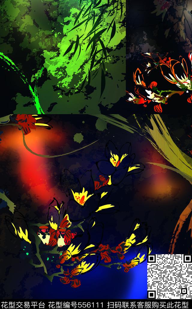 花纹黄金比例乱花数码印花华亿平台下载（图片编号: 556111） - 瓦栏（Walan）