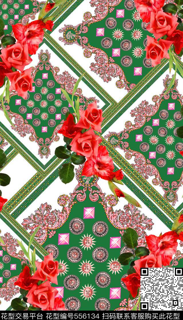 民族风复古佩斯利花卉数码印花华亿平台下载（图片编号: 556134） - 瓦栏（Walan）