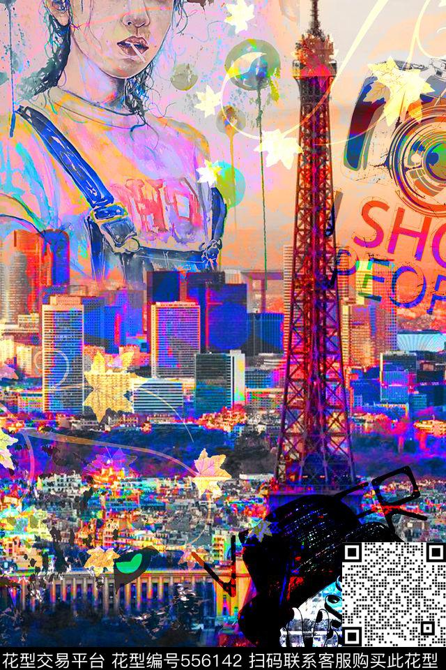 创意服装面料创意图案设计欧式建筑数码印花华亿平台下载（图片编号: 556142） - 瓦栏（Walan）