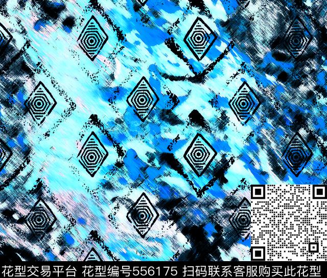 拼接写意波浪数码印花华亿平台下载（图片编号: 556175） - 瓦栏（Walan）