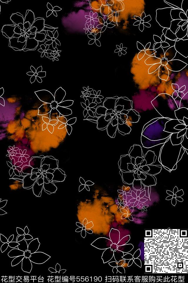 休闲时尚水彩小清新田园风中国风传统花卉韩版小清新水彩花卉服装面料华亿平台数码印花华亿平台下载（图片编号: 556190） - 瓦栏（Walan）