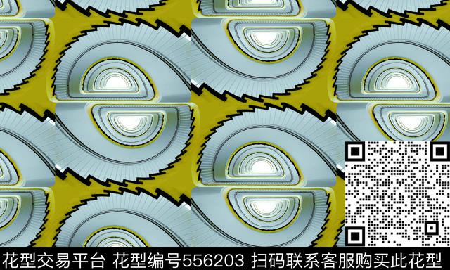 抽象写意几何数码印花华亿平台下载（图片编号: 556203） - 瓦栏（Walan）