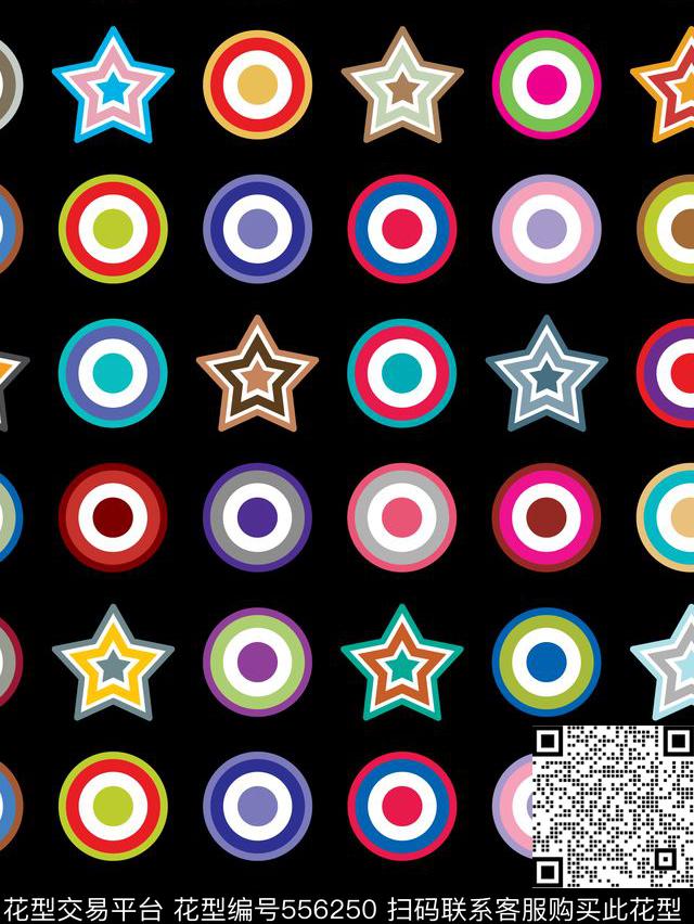 波点彩色插画传统印花华亿平台下载（图片编号: 556250） - 瓦栏（Walan）