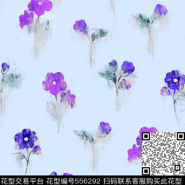 服装花卉围巾数码印花华亿平台下载（图片编号: 556292） - 瓦栏（Walan）