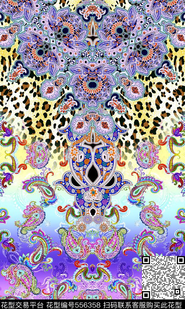 时尚佩斯里豹纹数码印花华亿平台下载（图片编号: 556358） - 瓦栏（Walan）