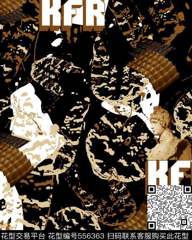 抽象男装图案迷彩点人物头像数码印花华亿平台下载（图片编号: 556363） - 瓦栏（Walan）