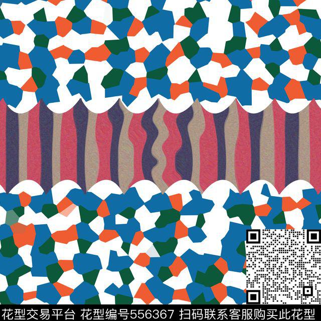 撞色大牌抽象传统印花华亿平台下载（图片编号: 556367） - 瓦栏（Walan）