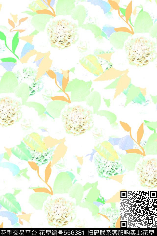 花卉时尚数码华亿平台数码印花华亿平台下载（图片编号: 556381） - 瓦栏（Walan）