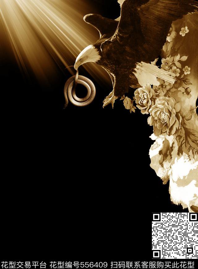 抽象男装图案动物男装图案老鹰数码印花华亿平台下载（图片编号: 556409） - 瓦栏（Walan）