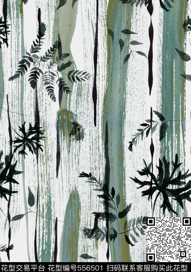植物花卉植物花卉植物花卉手绘笔触写意传统印花华亿平台下载（图片编号: 556501） - 瓦栏（Walan）