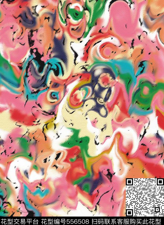 油画笔触手绘蜡笔布纹数码印花华亿平台下载（图片编号: 556508） - 瓦栏（Walan）