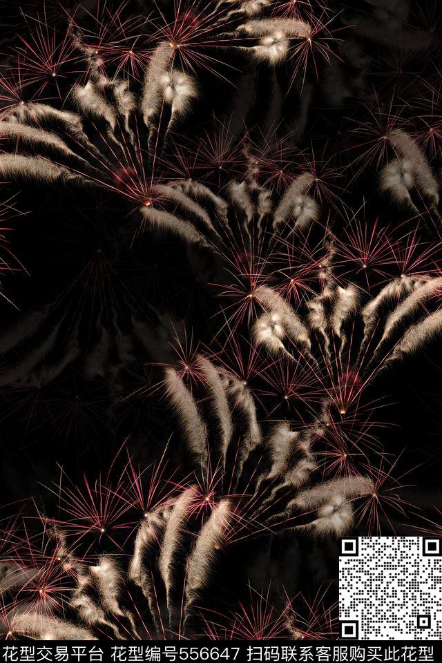 流行烟花线条数码印花华亿平台下载（图片编号: 556647） - 瓦栏（Walan）