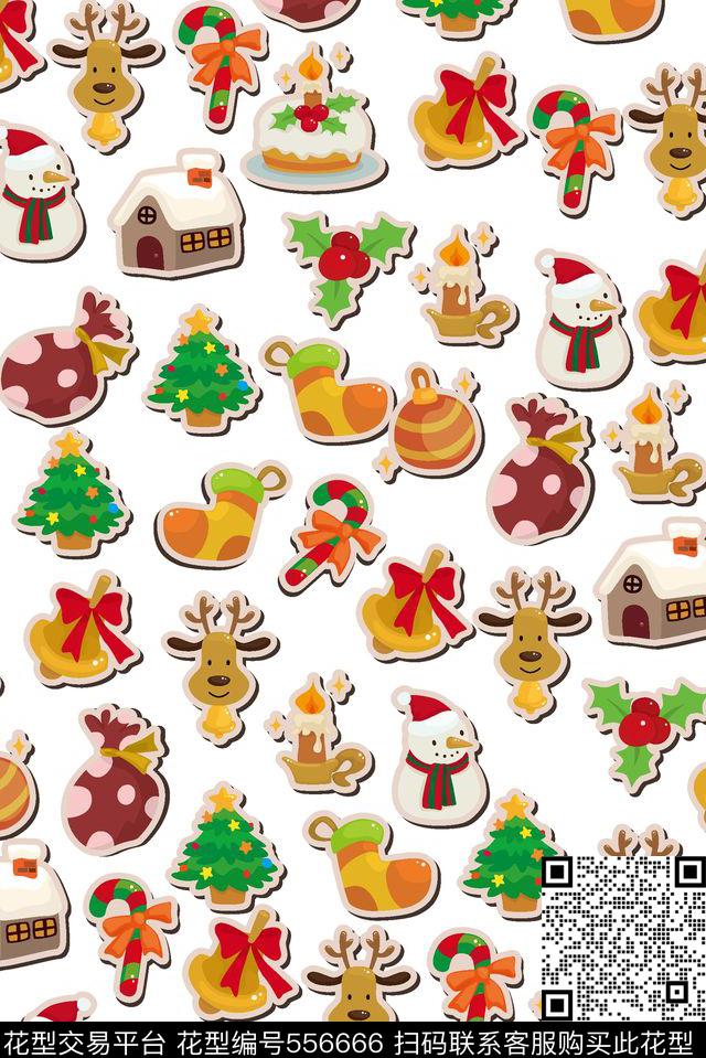 卡通圣诞雪人传统印花华亿平台下载（图片编号: 556666） - 瓦栏（Walan）