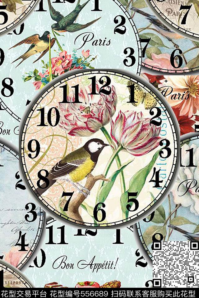 欧美时尚潮流清新花卉数码印花华亿平台下载（图片编号: 556689） - 瓦栏（Walan）