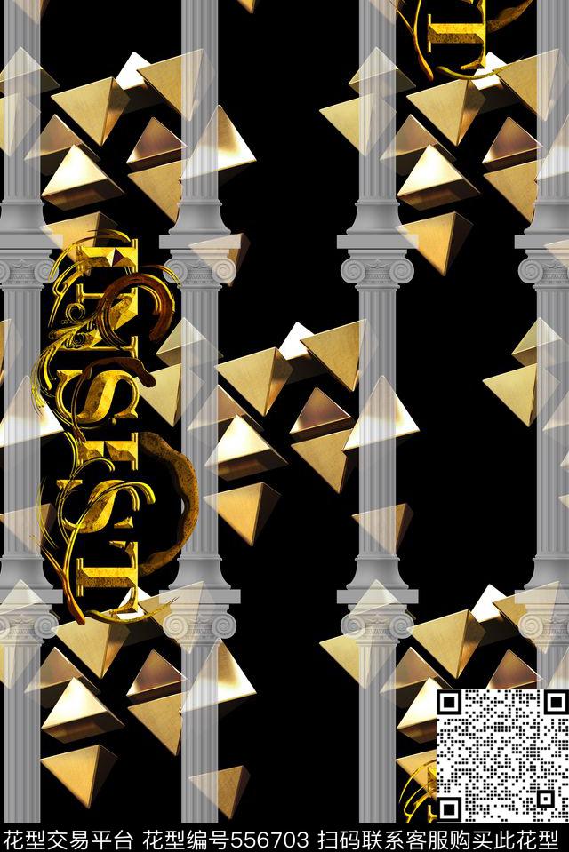 抽象复古机械金属几何数码印花华亿平台下载（图片编号: 556703） - 瓦栏（Walan）