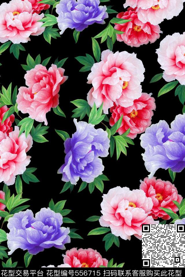 花卉潮流时尚大牌服装数码印花华亿平台下载（图片编号: 556715） - 瓦栏（Walan）
