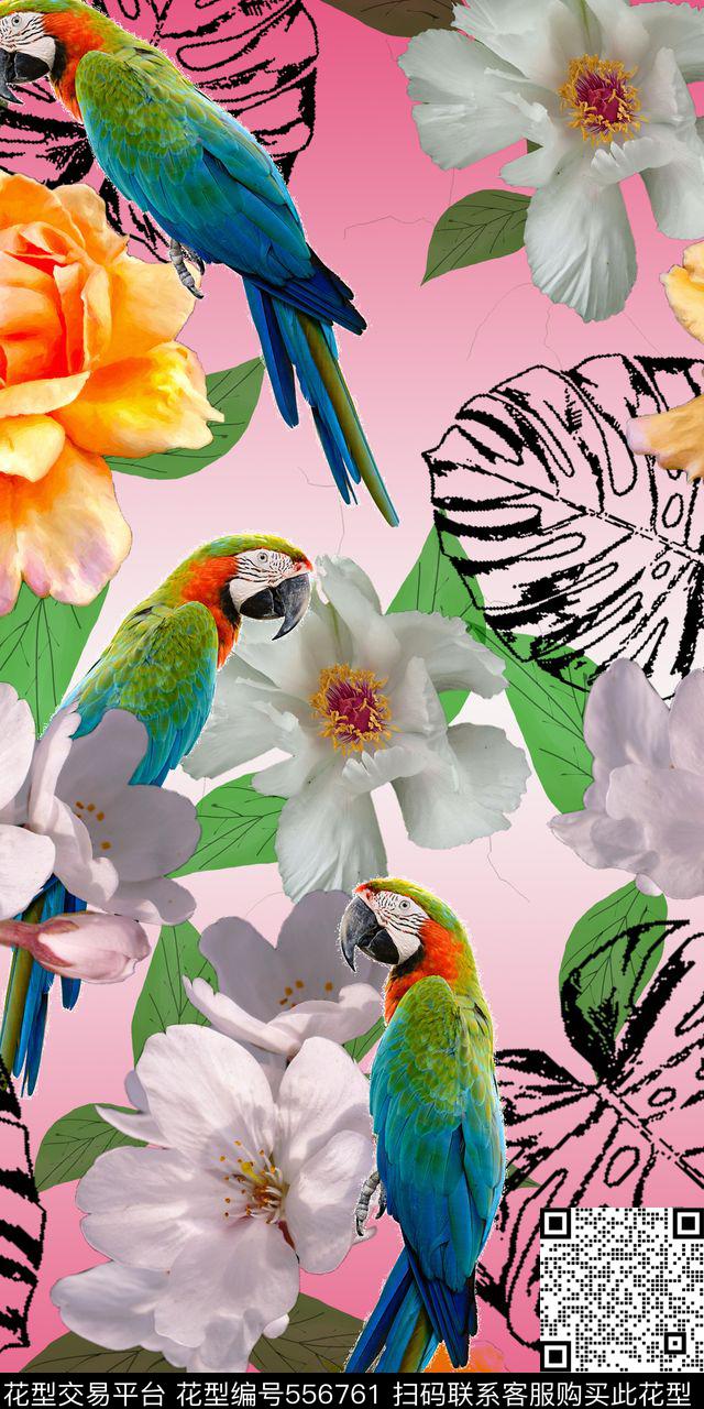花卉时尚自由数码印花华亿平台下载（图片编号: 556761） - 瓦栏（Walan）