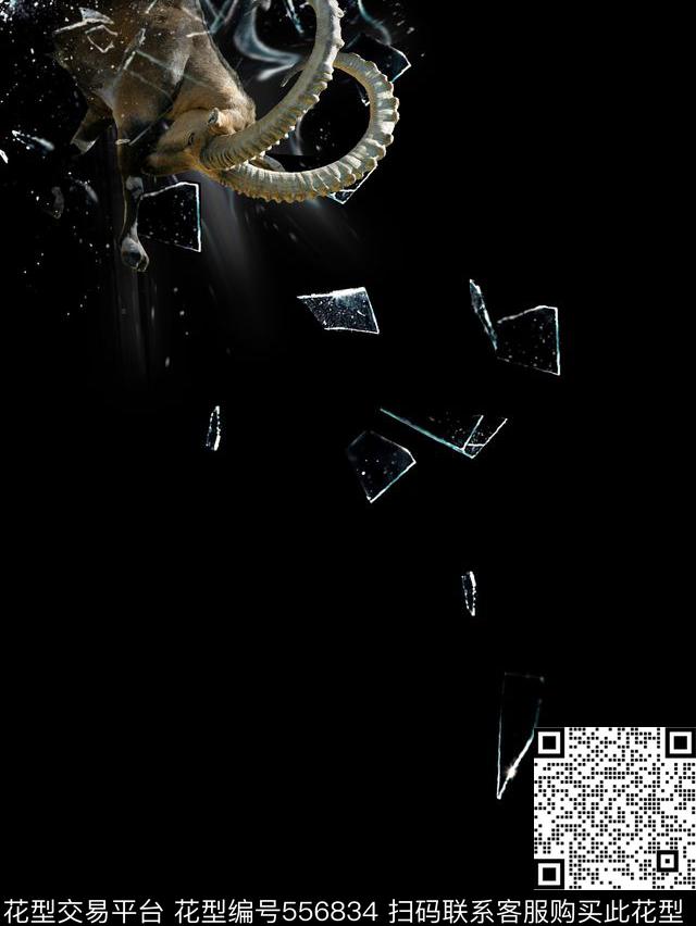 抽象男装图案山羊动物男装图案数码印花华亿平台下载（图片编号: 556834） - 瓦栏（Walan）