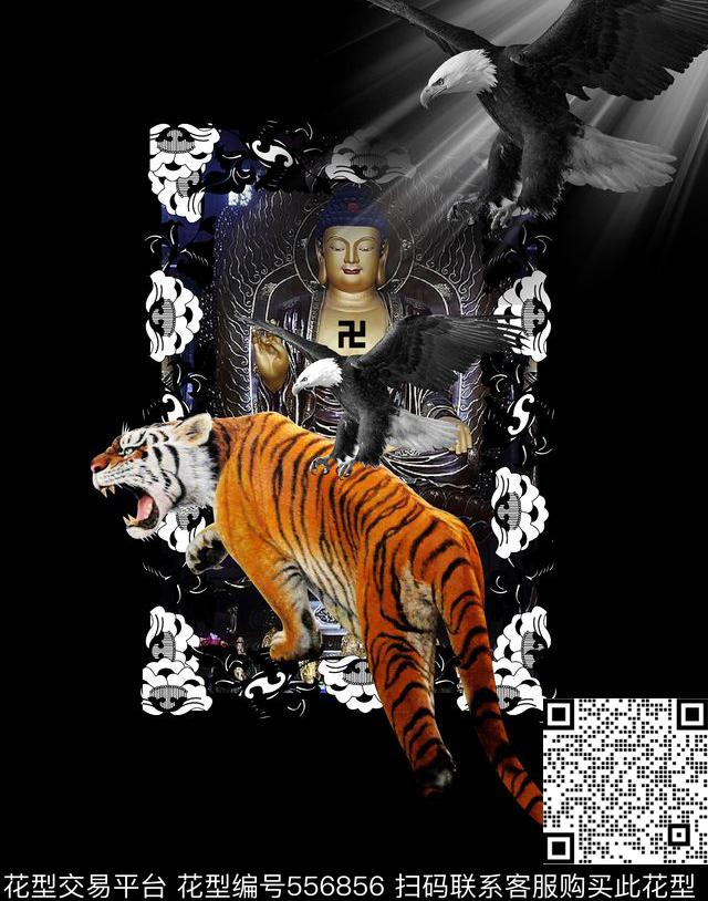 抽象男装图案大佛动物男装图案数码印花华亿平台下载（图片编号: 556856） - 瓦栏（Walan）