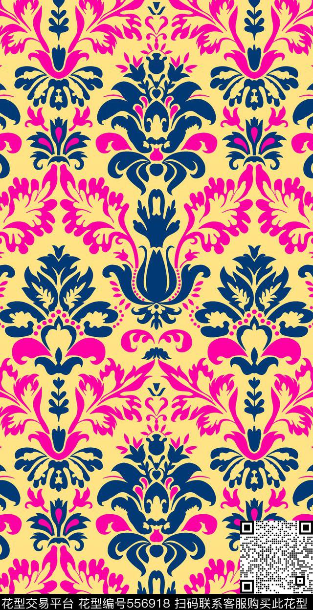复古纯色底莫里斯传统印花华亿平台下载（图片编号: 556918） - 瓦栏（Walan）
